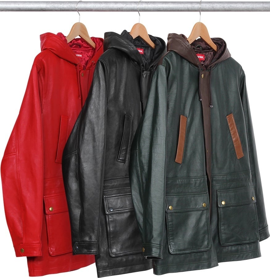 Hooded Leather Parka